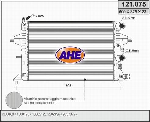 AHE 121.075 - Radiateur, refroidissement du moteur cwaw.fr