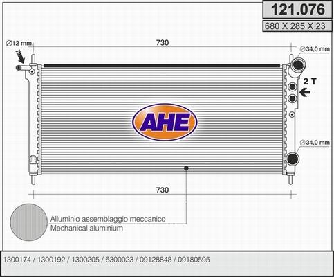 AHE 121.076 - Radiateur, refroidissement du moteur cwaw.fr