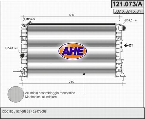 AHE 121.073/A - Radiateur, refroidissement du moteur cwaw.fr