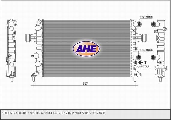 AHE 121.144/A - Radiateur, refroidissement du moteur cwaw.fr