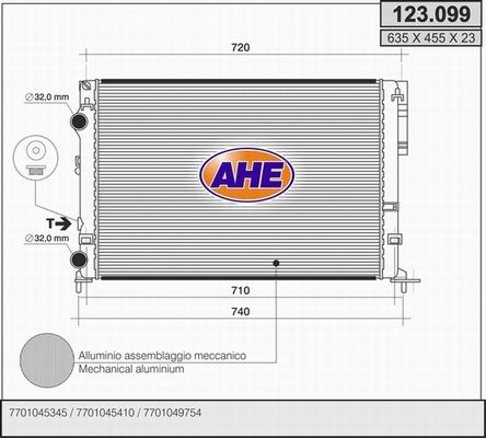 AHE 123.099 - Radiateur, refroidissement du moteur cwaw.fr