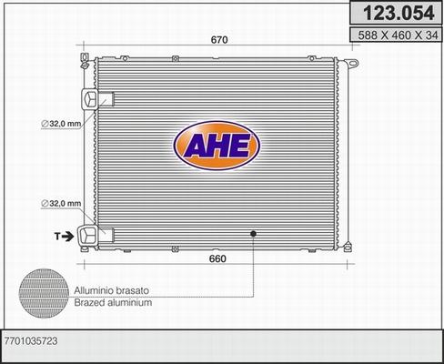 AHE 123.054 - Radiateur, refroidissement du moteur cwaw.fr