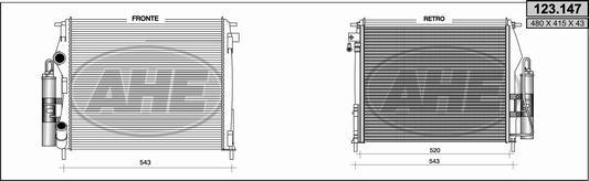 AHE 123.147 - Radiateur, refroidissement du moteur cwaw.fr