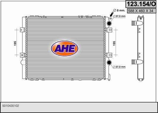 AHE 123.154/O - Radiateur, refroidissement du moteur cwaw.fr