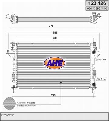 AHE 123.126 - Radiateur, refroidissement du moteur cwaw.fr