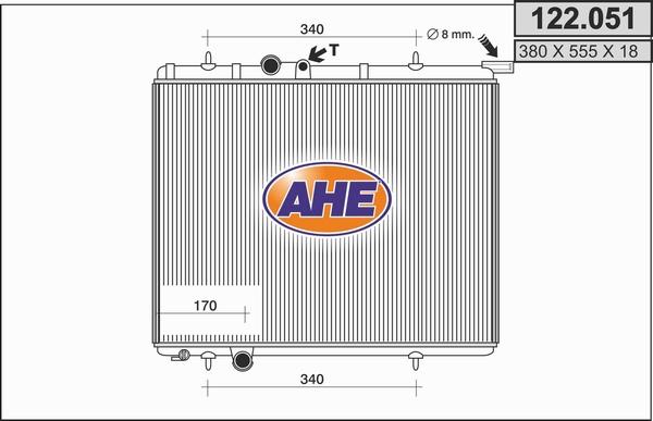 AHE 122.051 - Radiateur, refroidissement du moteur cwaw.fr