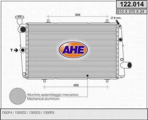 AHE 122.014 - Radiateur, refroidissement du moteur cwaw.fr