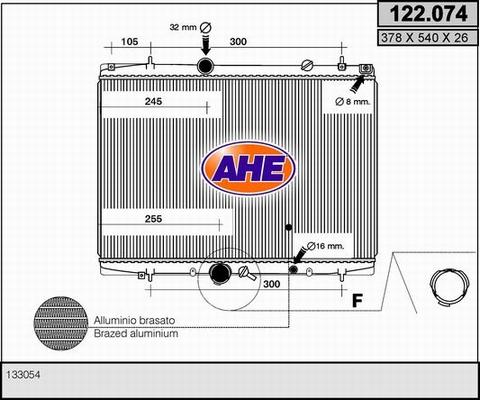 AHE 122.074 - Radiateur, refroidissement du moteur cwaw.fr