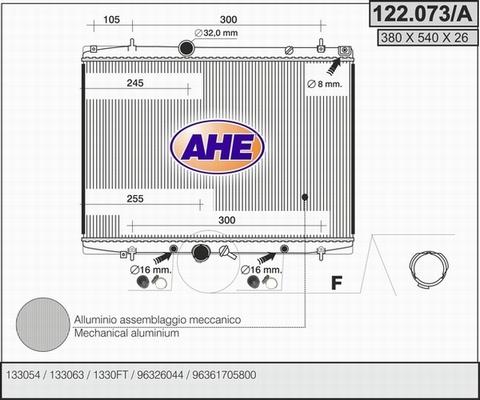 AHE 122.073/A - Radiateur, refroidissement du moteur cwaw.fr