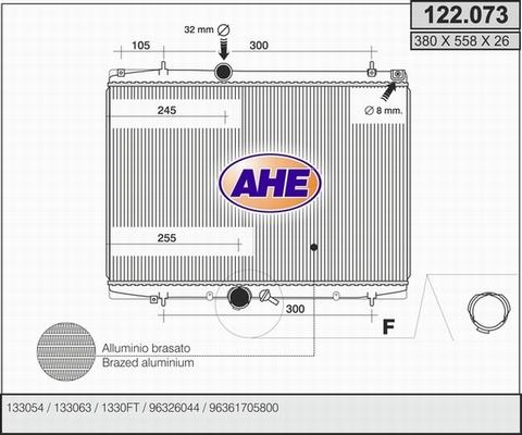 AHE 122.073 - Radiateur, refroidissement du moteur cwaw.fr