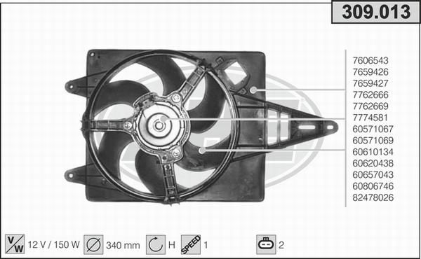 AHE 309.013 - Ventilateur, refroidissement du moteur cwaw.fr