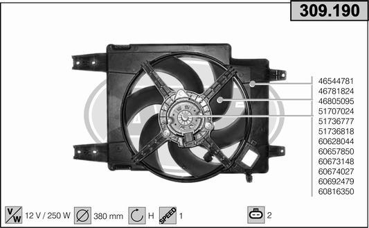 AHE 309.190 - Ventilateur, refroidissement du moteur cwaw.fr