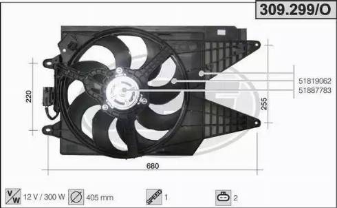 AHE 309.299/O - Ventilateur, refroidissement du moteur cwaw.fr