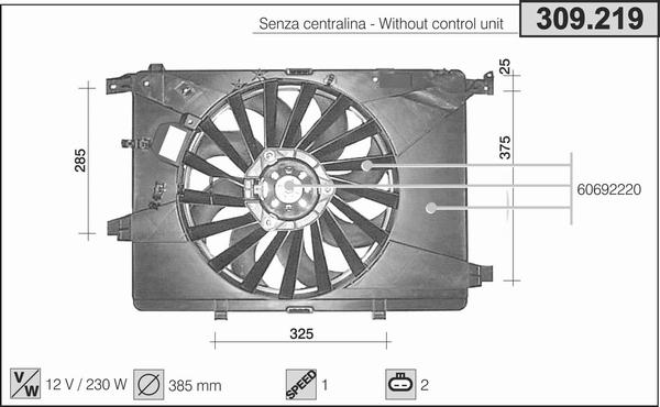 AHE 309.219 - Ventilateur, refroidissement du moteur cwaw.fr