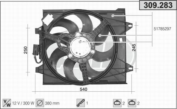 AHE 309.283 - Ventilateur, refroidissement du moteur cwaw.fr