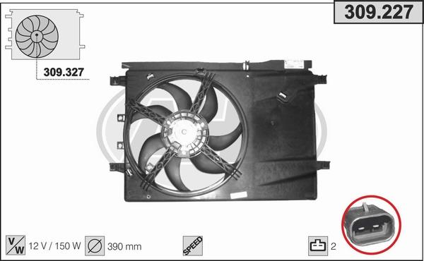 AHE 309.227 - Ventilateur, refroidissement du moteur cwaw.fr