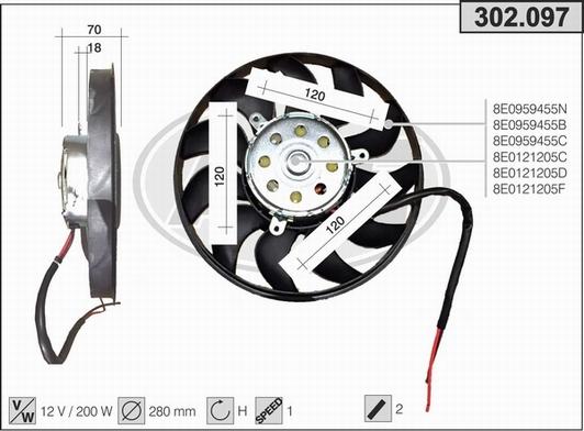 AHE 302.097 - Ventilateur, refroidissement du moteur cwaw.fr