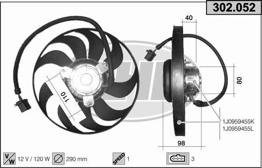 AHE 302.052 - Ventilateur, refroidissement du moteur cwaw.fr