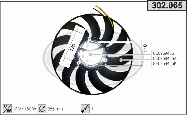 AHE 302.065 - Ventilateur, refroidissement du moteur cwaw.fr