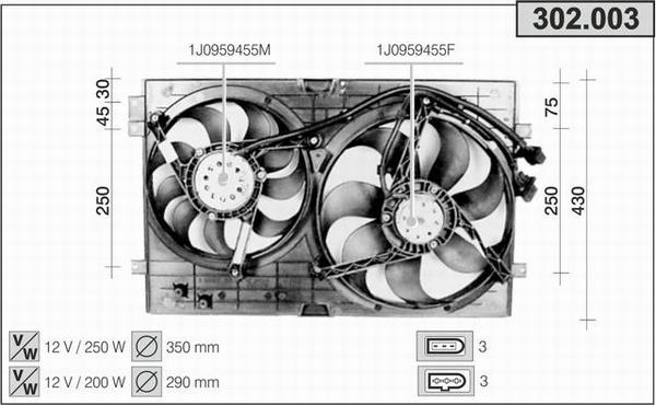 AHE 302.003 - Ventilateur, refroidissement du moteur cwaw.fr