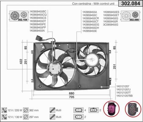 AHE 302.084 - Ventilateur, refroidissement du moteur cwaw.fr