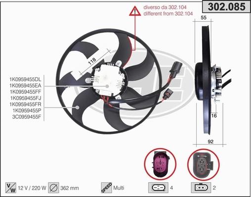 AHE 302.085 - Ventilateur, refroidissement du moteur cwaw.fr