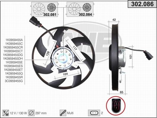 AHE 302.086 - Ventilateur, refroidissement du moteur cwaw.fr