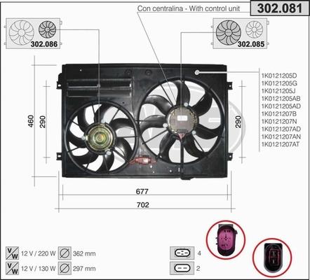 AHE 302.081 - Ventilateur, refroidissement du moteur cwaw.fr