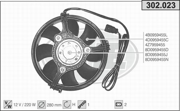 AHE 302.023 - Ventilateur, refroidissement du moteur cwaw.fr