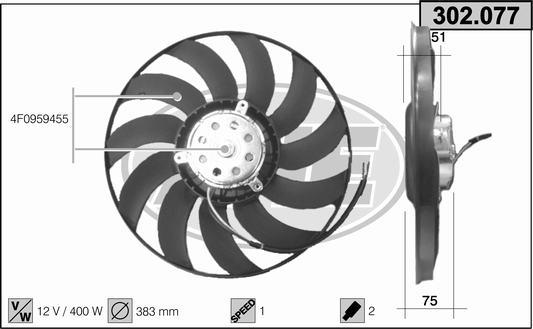 AHE 302.077 - Ventilateur, refroidissement du moteur cwaw.fr