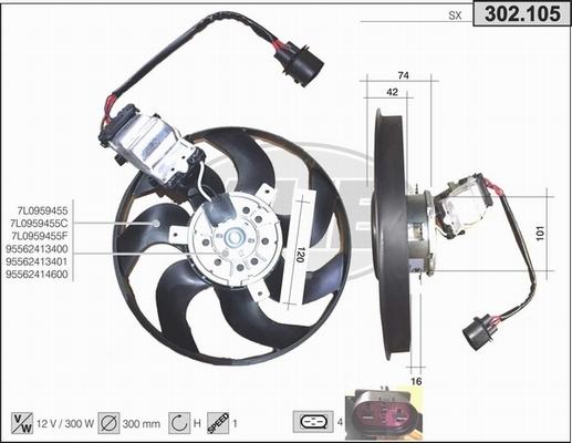 AHE 302.105 - Ventilateur, refroidissement du moteur cwaw.fr