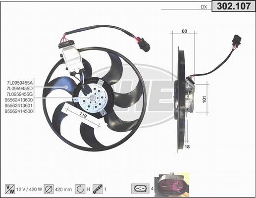 AHE 302.107 - Ventilateur, refroidissement du moteur cwaw.fr