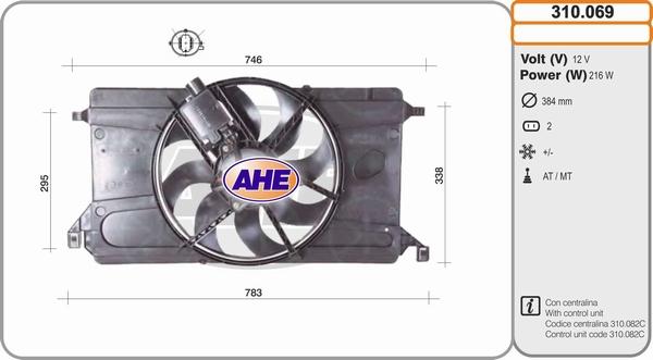 AHE 310.069 - Ventilateur, refroidissement du moteur cwaw.fr