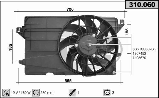 AHE 310.060 - Ventilateur, refroidissement du moteur cwaw.fr