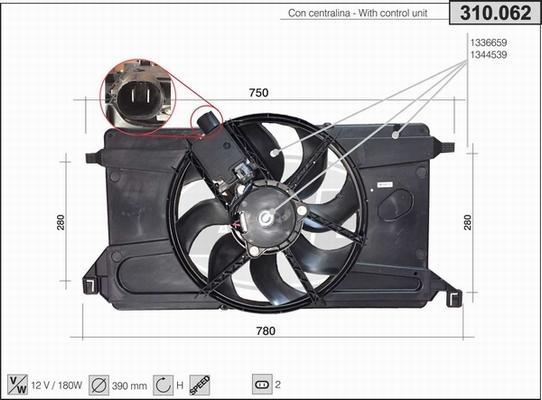 AHE 310.062 - Ventilateur, refroidissement du moteur cwaw.fr