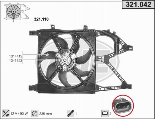 AHE 321.042 - Ventilateur, refroidissement du moteur cwaw.fr