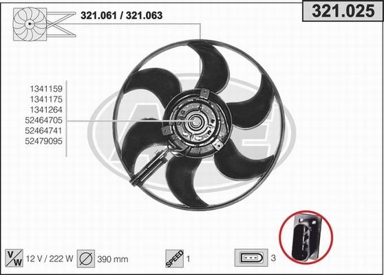 AHE 321.025 - Ventilateur, refroidissement du moteur cwaw.fr