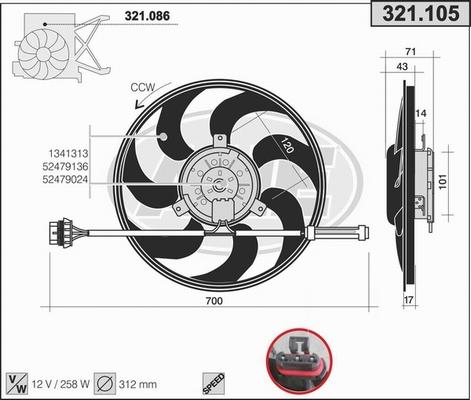 AHE 321.105 - Ventilateur, refroidissement du moteur cwaw.fr