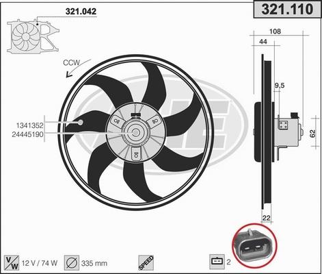 AHE 321.110 - Ventilateur, refroidissement du moteur cwaw.fr