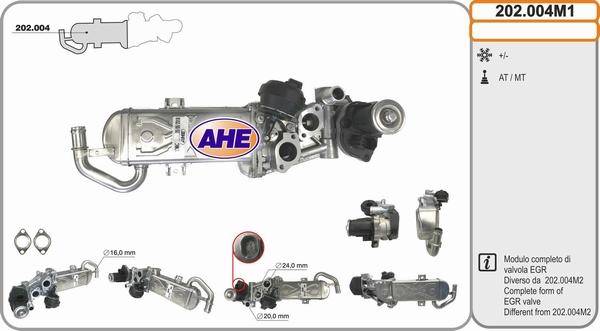 AHE 202.004M1 - Radiateur, réaspiration des gaz d'échappement cwaw.fr