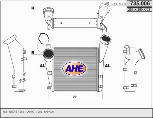 AHE 735.006 - Intercooler, échangeur cwaw.fr