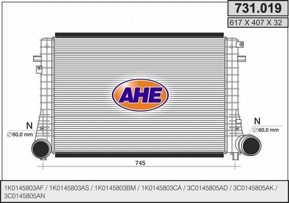 AHE 731.019 - Intercooler, échangeur cwaw.fr