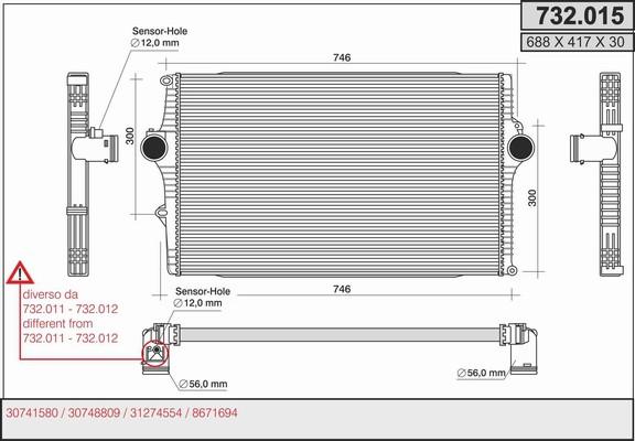 AHE 732.015 - Intercooler, échangeur cwaw.fr