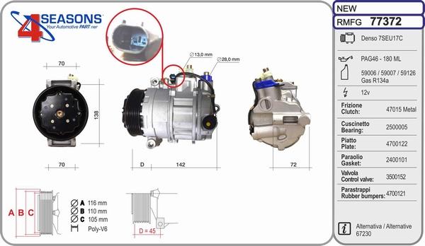 AHE 77372 - Compresseur, climatisation cwaw.fr