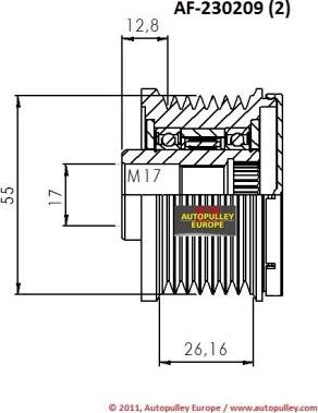 AINDE AF230209 - Poulie, alternateur cwaw.fr