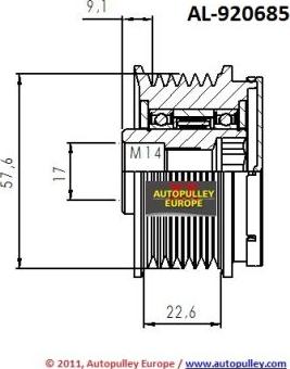 AINDE AL920685 - Poulie, alternateur cwaw.fr