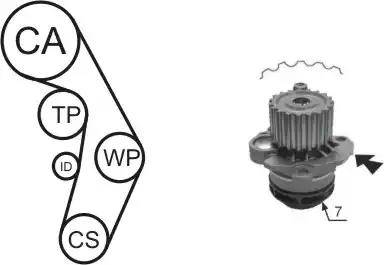 Airtex WPK-177401 - Pompe à eau + kit de courroie de distribution cwaw.fr