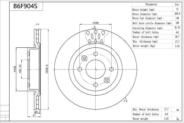 AISIN B6F904S - Disque de frein cwaw.fr