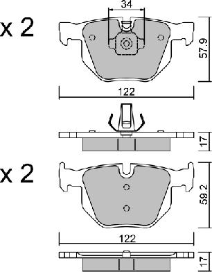 AISIN BPBM-2012 - Kit de plaquettes de frein, frein à disque cwaw.fr