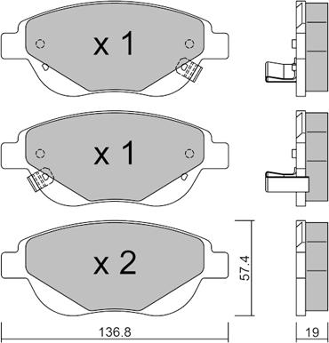 AISIN BPFI-1045 - Kit de plaquettes de frein, frein à disque cwaw.fr